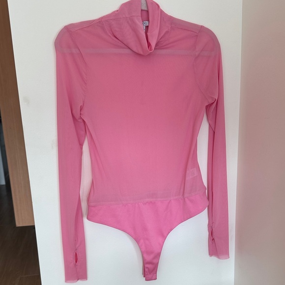 Nordstrom sheer Pink Long Sleeve Bodysuit medium - Picture 1 of 1